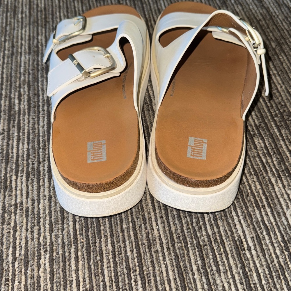 Fitflop Gen FF Double Buckle Sandals White leather Size 9 - Picture 5 of 8